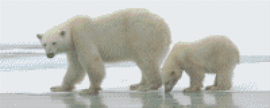 Polar Bear And Cub Eight [8] Baseplate PixelHobby Mini-mosaic Art Kit image 0